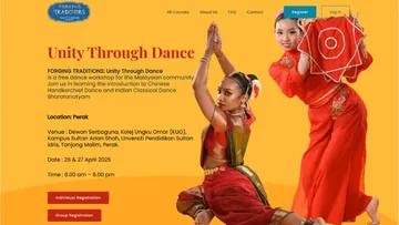 Online dance lesson website showcasing traditional Malaysian dance