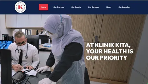 Kuala Lumpur Healthcare service website with integrated clinic locator functionality