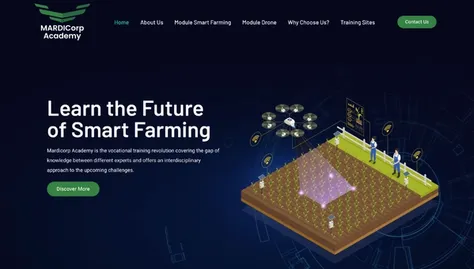 Agriculture training academy portal with course registration features