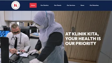 Kuala Lumpur Healthcare service website with integrated clinic locator functionality