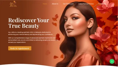 Malaysia Aesthetic clinic medical website with service menu and contact options